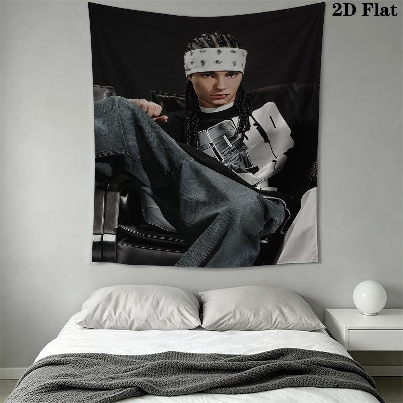 Tom Kaulitz Wall Tapestry Aesthetic Wall Hanging Printed Fabric Blanket Decorative Tapestries for Bedroom Living Room Home Decor
