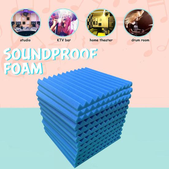 12 Pcs Soundproof Foam Panels 1 X 12 X 12 Inches High-Density Studio Acoustic Wall Panels for Walls Sound Absorbing Panels Sound Insulation