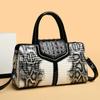 Luxury  New Crocodile Cowhide Women's High Quality Leather Bag Large Capacity Female One Shoulder Handbag Boston Pillow Bag