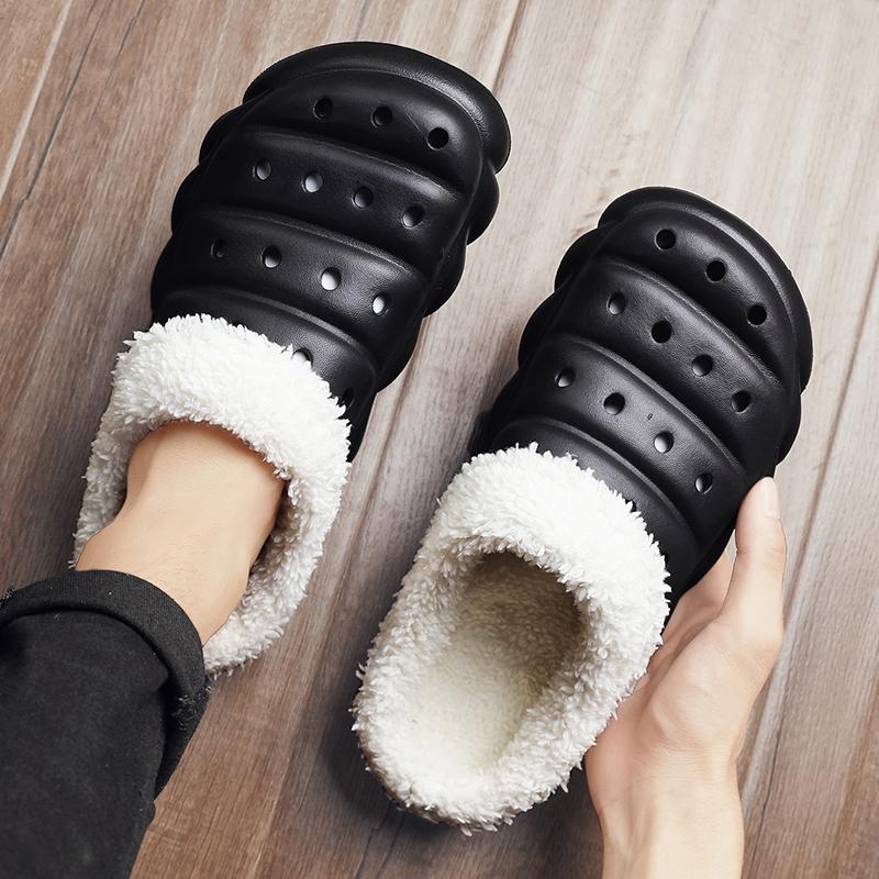 Модные тапочки для дома, мужские сандалии из хлопка Eva, пляжная обувь для отдыха, популярная модная дышащая обувь на платформе, теплая, плюшевая, повседневная обувь