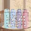 1PC Cat Breed Line Silhouette Group Print 750ml Color Plastic Sports Water Bottle Leakproof Flip Straw Lid Suitable for Sports Office Home Use