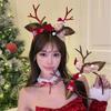 Рождественский плюшевый мишка 2025 года Ободок с рогами - Женский аксессуар для вечеринки и косплея