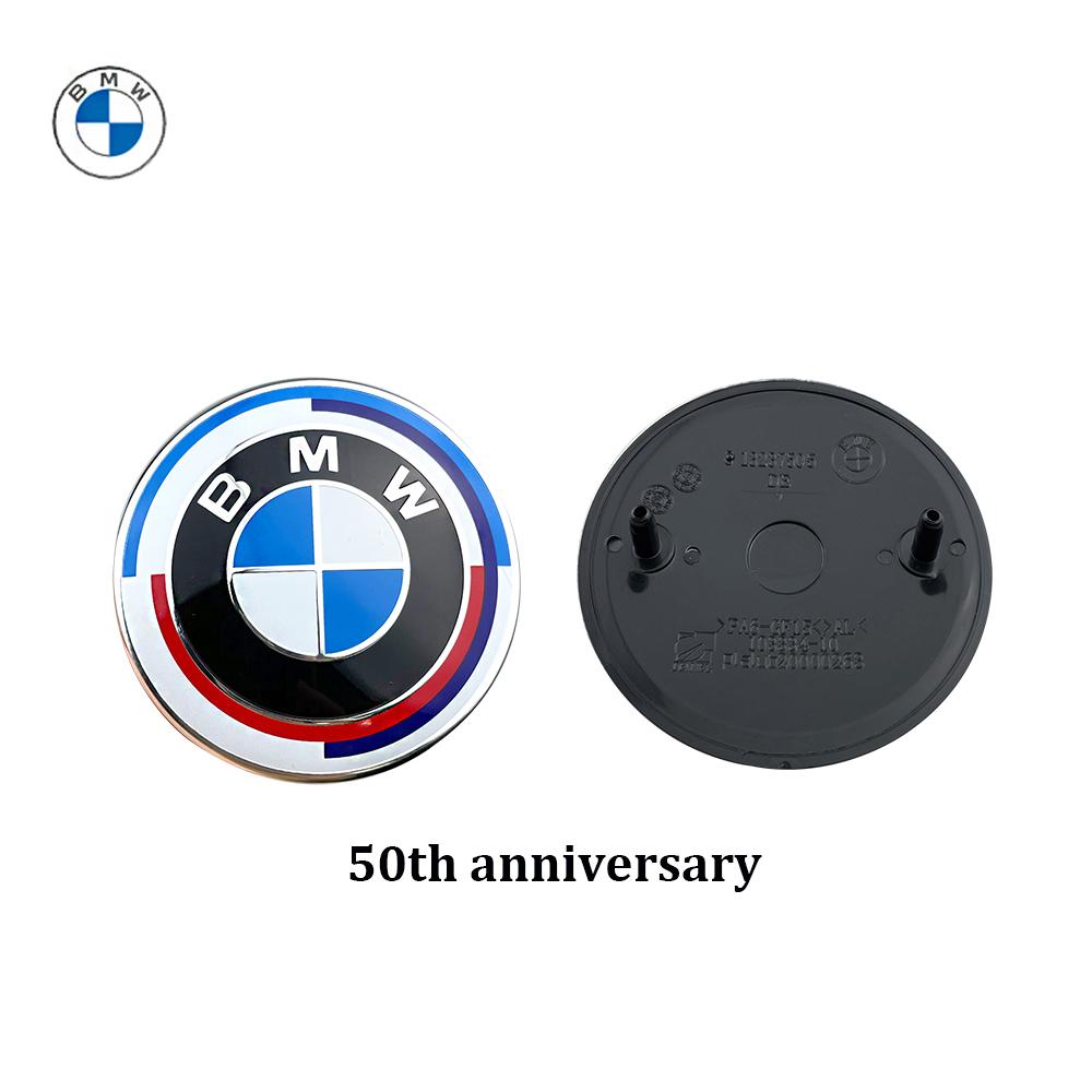 2Pcs 74mm/82mm 50th anniversary car Front Hood Emblem Trunk Rear badge logo for mini BMW E46 E39 E36 E87 E90 E91 F20 E53 X3 X5