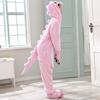 Pink Dinosaur Cosplay Cat Panda Costume Pajama Onesie Kigurumi Jumpsuit Sleepwear Suit Fancy Dress 3pcs / Set ( Jumpsuit Shoes Gloves)