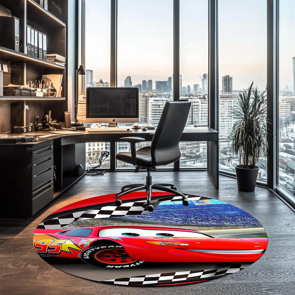 Cars Printed Round Rug Carpet Chair Rug Area Rug Entryway Doormats,for Office Chair Living Room Bedroom Kitchen Room.