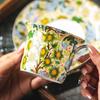 250 мл Европейская Керамическая Кофейная Чашка с Блюдцем Изысканная Послеобеденная Чашка для Чая с Рисунком Камелии Домашний Офис Завтрак Кружка для Молока и Овсянки Подарок