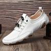 Large Size 454647 New Little White Shoes, White Beanie Shoes, Men's British Breathable Casual Shoes, Soft-soled Driving Lazy Shoes