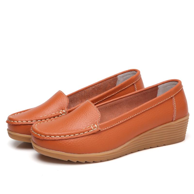 Женская обувь Мягкая кожаная обувь на каблуке Мокасины Черные туфли на плоской подошве Женские мокасины Повседневная женская обувь на плоской подошве