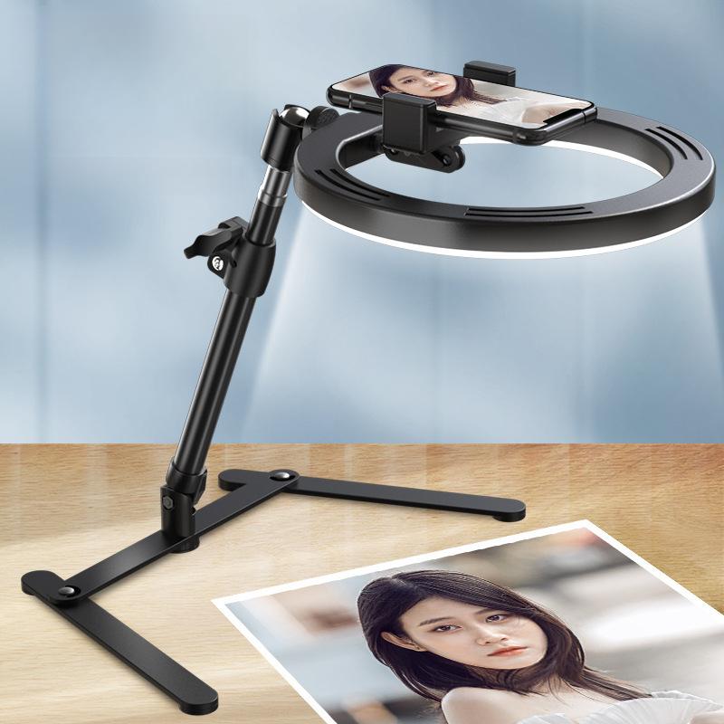 Phone Stand For Live Streaming With 10-Inch LED Fill Light Anchor Selfie Beauty Desktop Photo Overhead Bracket 6