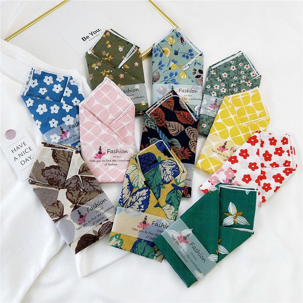 Pastoral Style Printed Silk Scarf Head Scarf Scarf Hair Band Spring Summer