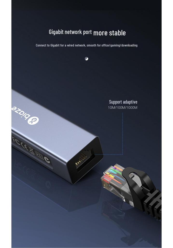 Biaze USB-C to Gigabit Ethernet Adapter for Laptop