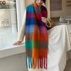 New Popular Scarf Women Thickened Colorful Plaid Tassel Warm Neck Shawl Fashionable and Versatile Outwear Female