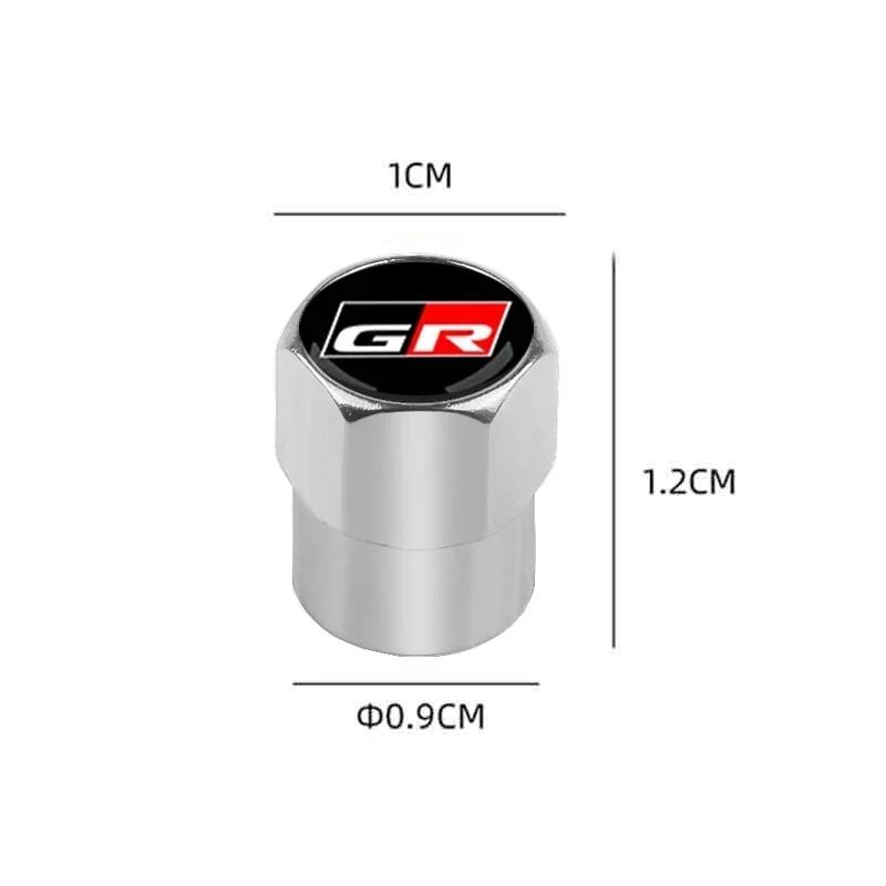 4Pcs Car Wheel Tire Valve Stem Caps Airtight Cover For Toyota GR Sport EWRFG6 Corolla C-HR RAV4 Avensis Yaris Accessories Auto Styling