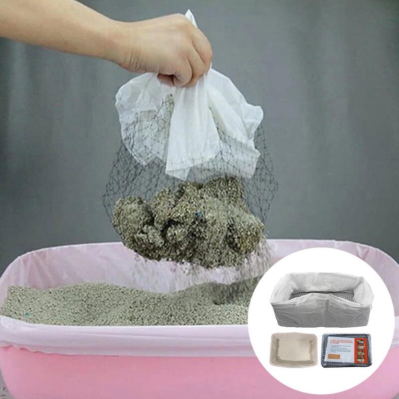Мешки для кошачьего туалета на завязках, вкладыши для лотка 18.5x14.17x6.69 дюймов, набор тренировочных пеленок для экскрементов для зоны питомца, путешествий, дома, уборка мусора, пол