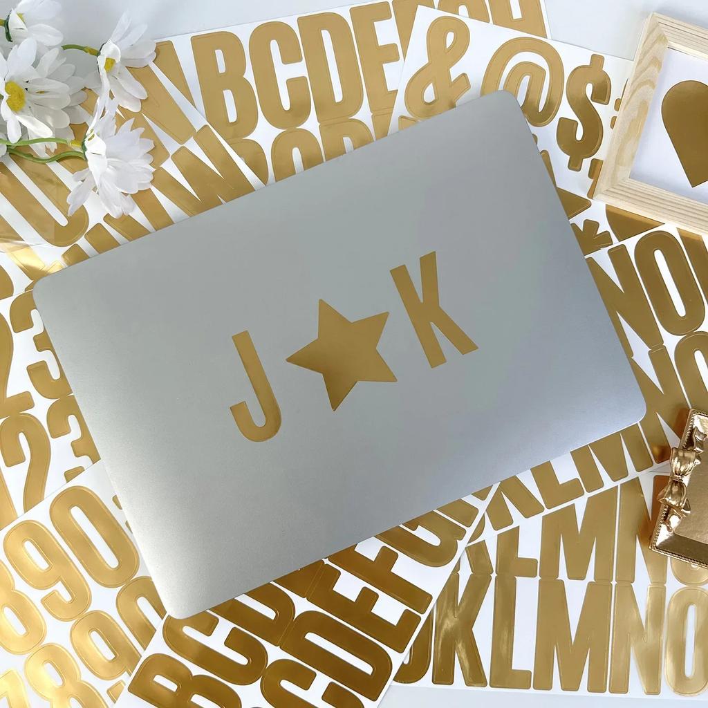 Large Alphanumeric Symbol Stickers 2.5-inch DIY Car Hot Stamping Letter StickersAuto Accessory Self-adhesive Decoration