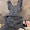 Осенне-зимняя вязаная юбка-миди в горошек с рюшами для беременных - Стройнящая, Повседневная