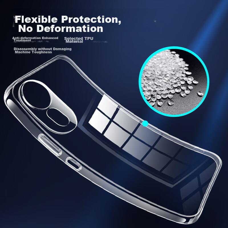 Freeson Case for Huawei Hi Nova 12 SE, Nova 12 SE Slim Full Protection Shockproof Clear TPU Soft (With Ring Holder And Lanyard), Transparent