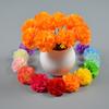 10Pcs Mexican Marigold Artificial Flowers For Day Of The Dead Diwali Home Diy Craft Party Halloween Dia De Los Muertos Decor