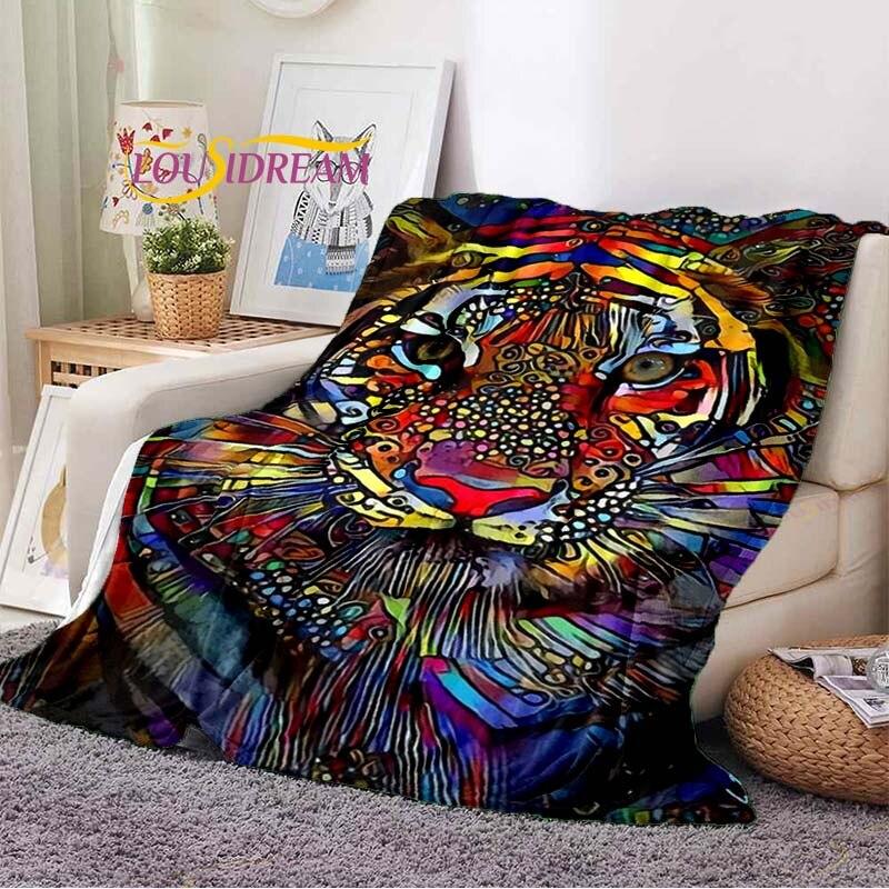 Blanket Tiger Printed 3d Flannel Blanket Bed Throw Soft Cartoon Printed Bedspread Bedspread Sofa Blanket