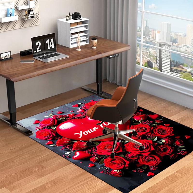1PC Custom Name Love Romance Theme Floor Mat Ideal for Living Room, Game Rooms, Office, Bedroom,Floor Mat Playful Design