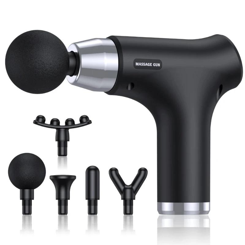 Fitness and Relaxation Muscles, Shoulder and Neck Electric Multi Head Massage, Portable Mini Six Speed Touchscreen Fascia Gun