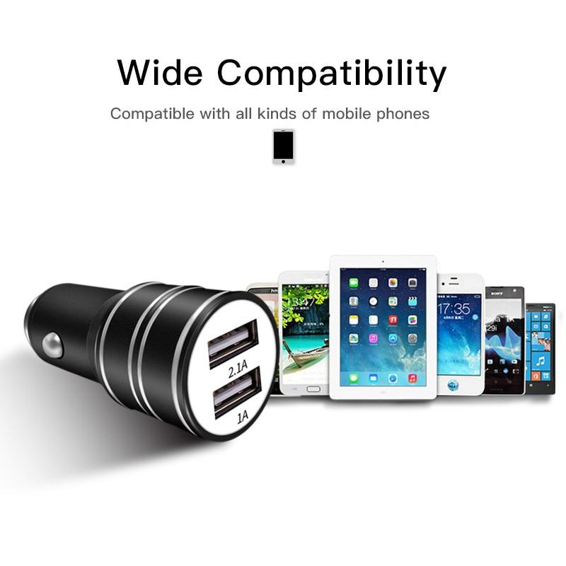 E-ACE 2.1A Dual USB Car Charger Universal Mobile Phone Car-Charger For IPhone 13 12 11 Huawei Samsung Xiaomi USB Charger In Car