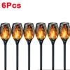 1/2/4/6/8/10/12Pcs Solar Flame Torch Light Flickering Light Waterproof Garden Decoration Outdoor Lawn Path Yard Patio Floor Lamp