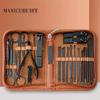 Набор из 26 предметов для маникюра и педикюра из нержавеющей стали Профессиональный набор для ухода за ногтями для домашнего и салонного использования