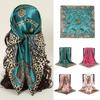 New Leopard Print Chain-embellished Satin Silk Scarf Headband, Versatile and Multi-purpose Faux Silk Scarf, Versatile Small Square Scarf