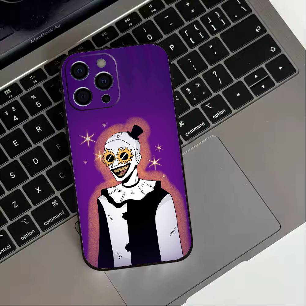 Чехол для телефона Art the Clown horror T-Terrifi для iPhone 17,16,15,14,13,12,11 Plus,Pro Max,XS, Мягкий силиконовый черный чехол