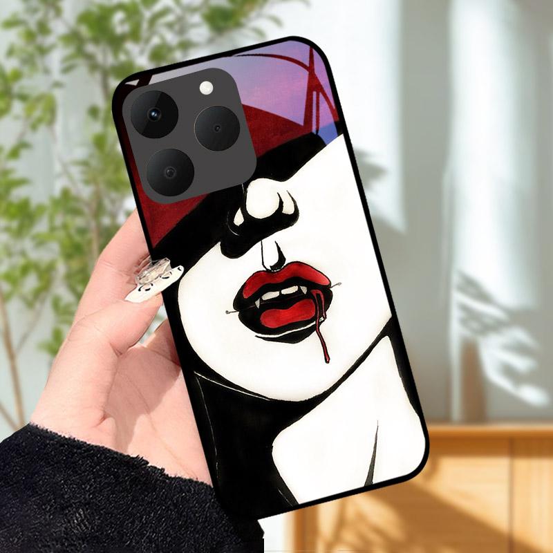 Для Realme 15T 5G Чехол Роскошный Модный Расписной Ударопрочный Закаленное Стекло Чехол для Телефона Для Realme15T 15 T Корпус Оболочка RMX5111 Capa