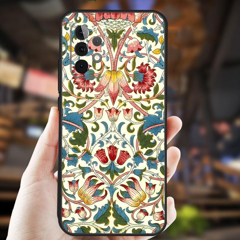 Чехол William Morris для Samsung Galaxy A54 A34 A24 A14 A12 A32 A52 A51 A71 A50 A70 A13 A33 A53 A52S Бампер