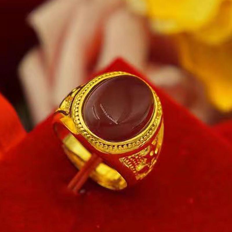 Distinctive Brass Goldplated Open Ring Embellished With Elegant Gemstone For Fashion Lovers
