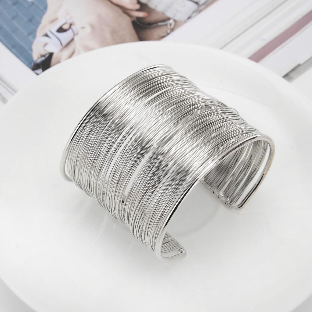 Heavy Metal High-Quality Open Iron Wire Bracelet - European & American Style 7029