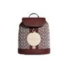 New Dempsey Fabric With Cow Leather Backpack Medium Size Women's Burgundy & White CE601-IMMZI