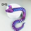 3D Printed Snake Figurine Movable Joints Snake Figure Articulated Animal Model Toy Home Office Bookshelf Desktop Decoration Ornament