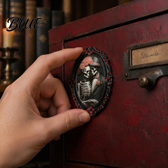 Жуткие кухонные гаджеты для праздника Хэллоуин Готлические магниты на холодильник Ретро овальная фоторамка Магниты на холодильник Потертые декорации в стиле темной академии