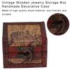 Vintage Square Jewelry Storage Box Handmade Wooden Decorative Display Case