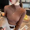 Autumn and Winter Half High Neck Knitted Sweater Women Fashion Solid Slim Long Sleeve Pullover Sweaters Women Tops Lady Elegant Knitwears Jumper 24842