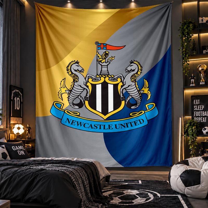 Wall Hanging Tapestry Newcastle United Football Print Cloth for Living Room Bedroom Home Decor