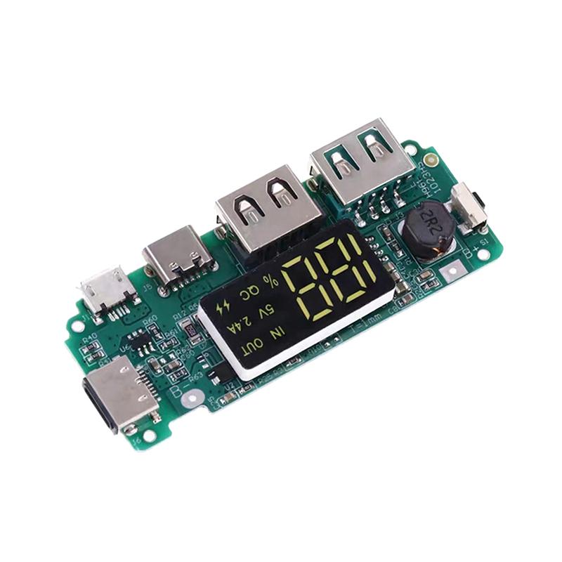 Зарядное устройство для литиевой батареи Плата Светодиод Двойной USB 5V 2.4A Micro Type-C USB Power Bank 18650 Цифровой дисплей Модуль зарядки