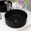 Round Black Ceramic Sink VIDAXL - 40 X 15 Cm - To Be Placed