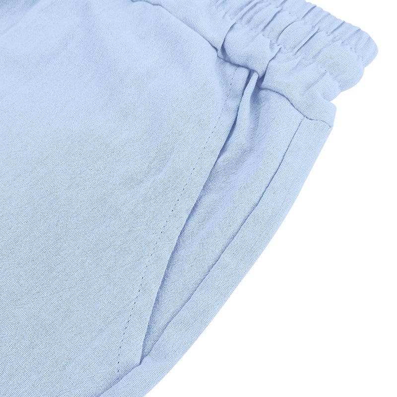 Летние мужские шорты льняные тонкие пляжные повседневные свободные пять шорт мужские