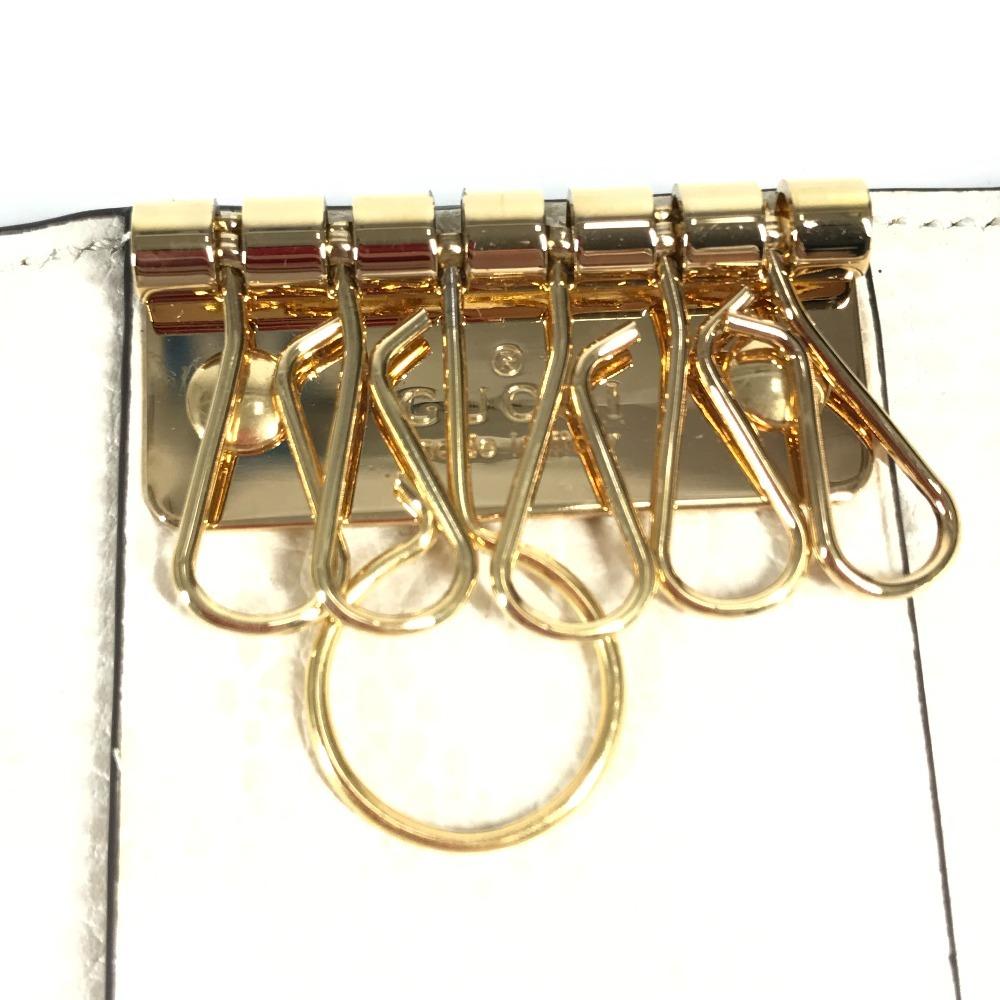 Gucci 456118 Logo GG 6 Key Case Key 6P Key Case PVC/Leather Beige