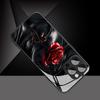 Стеклянный чехол для телефона с узором из красных роз, подходит для iPhone 17 16 15 14 13 12 11 Pro/Max/Plus, противоударная задняя крышка