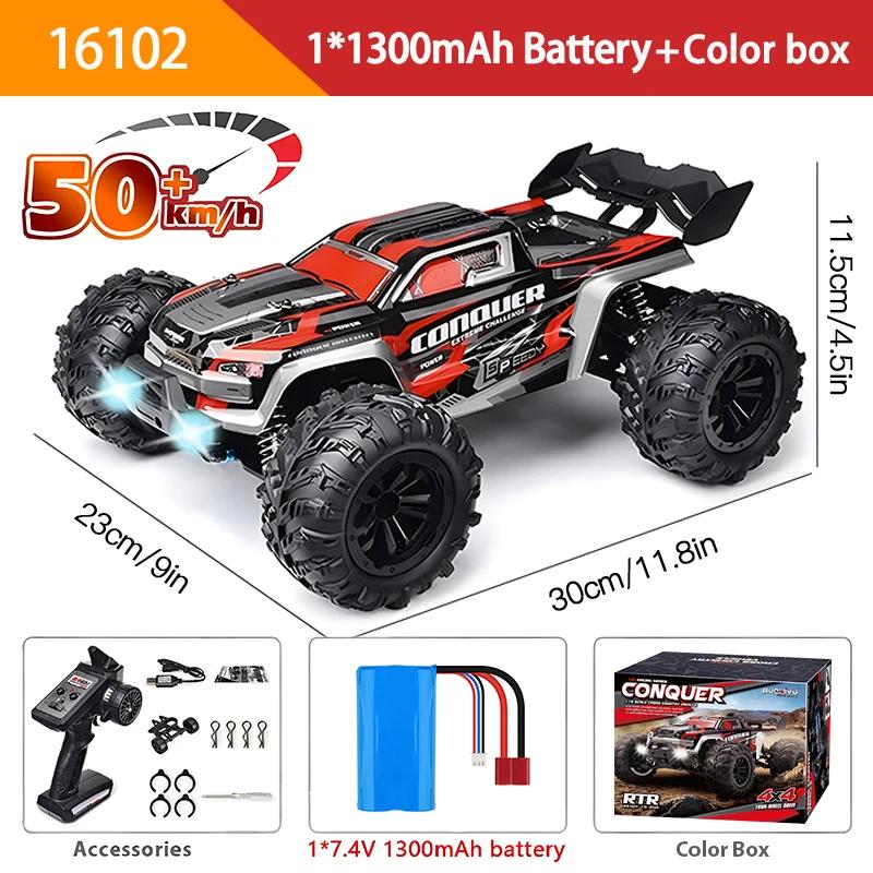 4WD 1:16 70 км/ч Супер Бесколлекторная 50 км/ч Коллекторная Радиоуправляемая Машинка 4x4 Внедорожник Пульт Дистанционного Управления Высокоскоростной Дрифт Гоночный Грузовик Игрушка Цветная Коробка