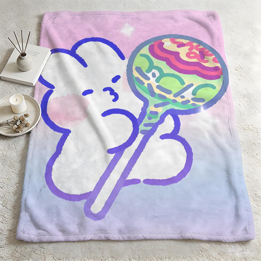 character mmongmongg Throw Warm Soft Flannel Blanket Multiuse for Sofa Bed Camping Travel Nap