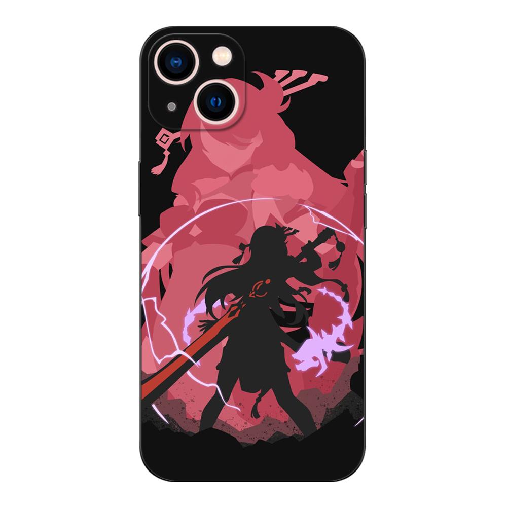 Черный чехол из ТПУ для iPhone 5 5S SE 2020 6 6S 7 8 plus x 10 XR XS 11 12 13 mini pro MAX задняя крышка Genshin Impact Anime