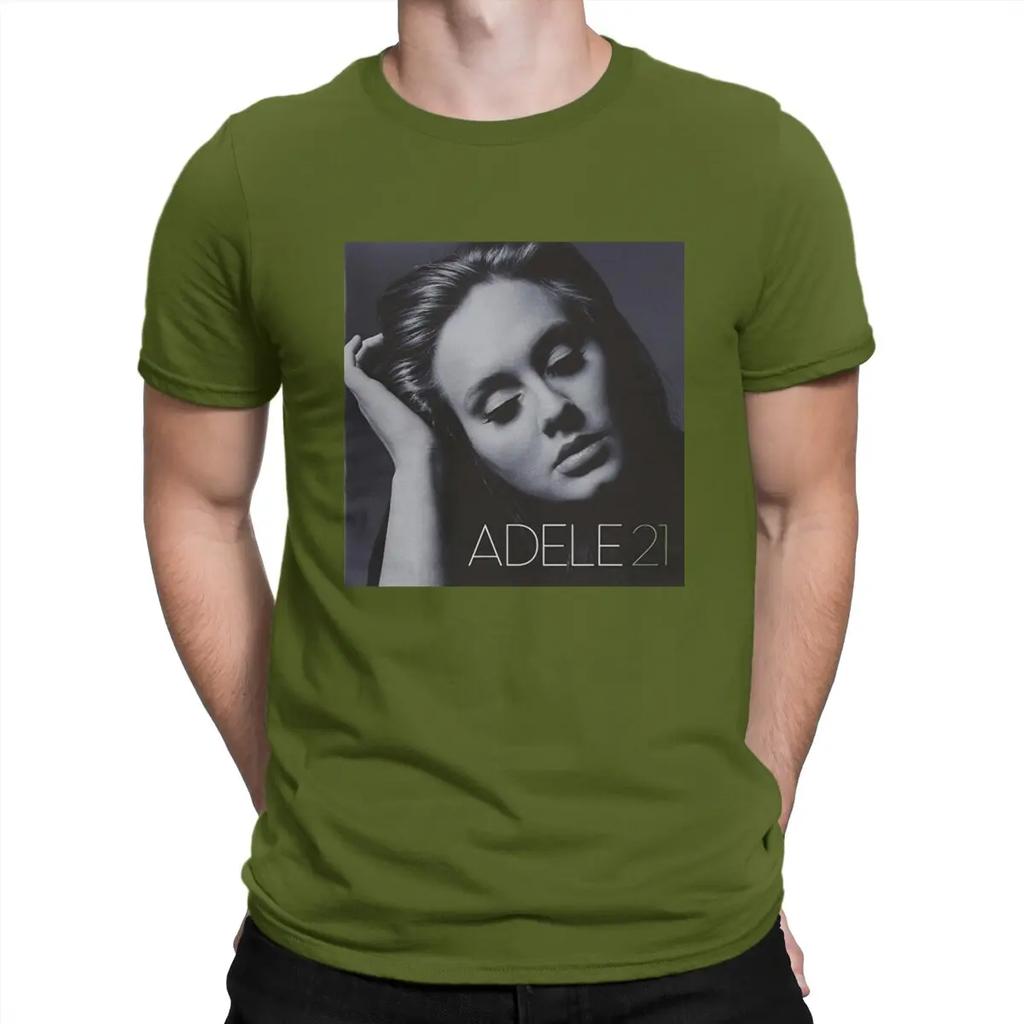 21 Album T-Shirts Men A-Adele Singer Funny Pure Cotton Tees Round Collar Short Sleeve T Shirts Gift Idea Clothes
