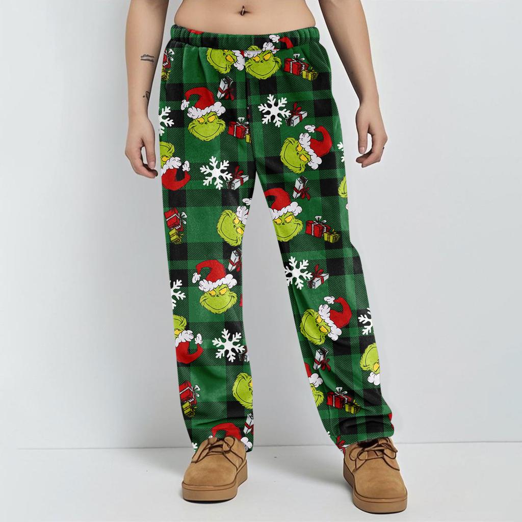 Pajama Pants Sleepwear Casual Drawstring Elastic Waist Pants Comfy Straight Yoga Loose Trousers